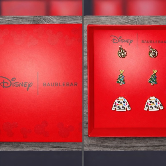 Disney x BaubleBar Holiday Stud Earring Set – Festive Christmas Designs NEW - Picture 3 of 3